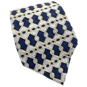 MARA by Countess Mara Men's 100% Silk Necktie USA‎ Designer Geometric navy blue